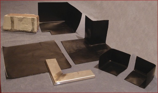 Shown are corner boots and end dams