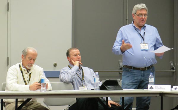 Safety Committee member Kevin O’Shea addresses the crowd during 2015 Committee Meeting updates.