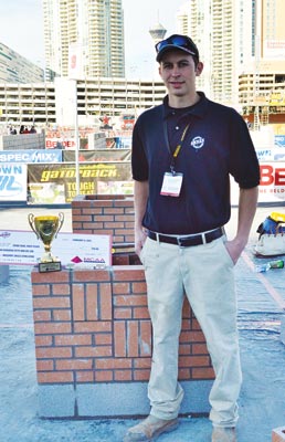 Shown is Kelton McGee, the Third Year, First Place winner in the 2015 MCAA Masonry Skills Challenge.
