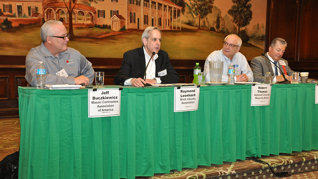 Panel discussion participants (left to right): Jeff Buczkiewicz, MCAA; Raymond Leonhard, BIA; Bob Thomas, NCMA; and Jim Toscas, PCA.