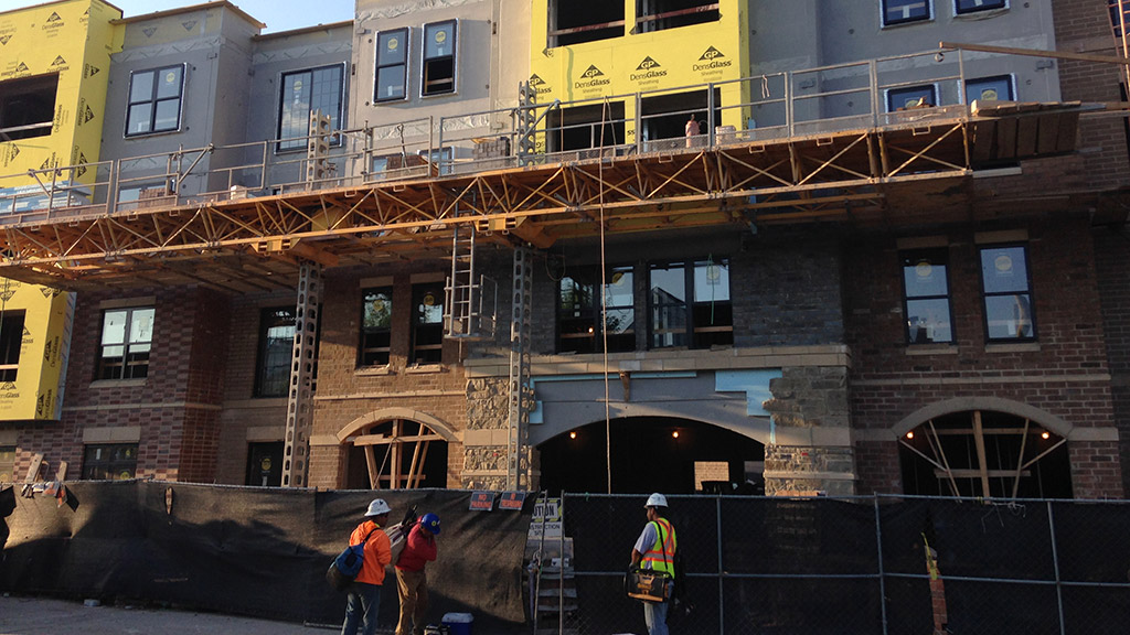 Mason LCS Construction of Franklin Park, Ill., was tasked by builder Sterling Renaissance with assembling the facing puzzle.