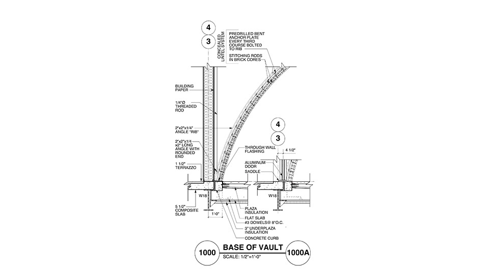 Image N: Base of vault detail