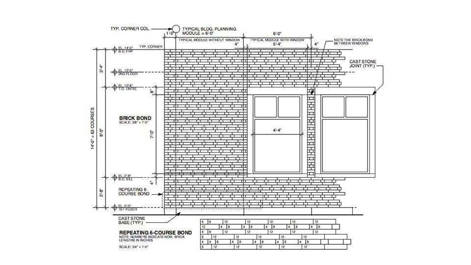 Image B: Brick Coursing Drawing