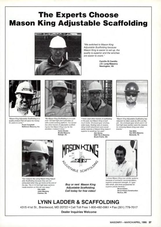 Masonry Magazine April 1995 Page. 27