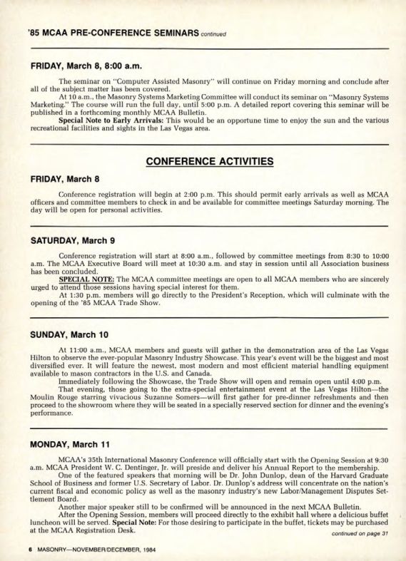 Masonry Magazine December 1984 Page. 6