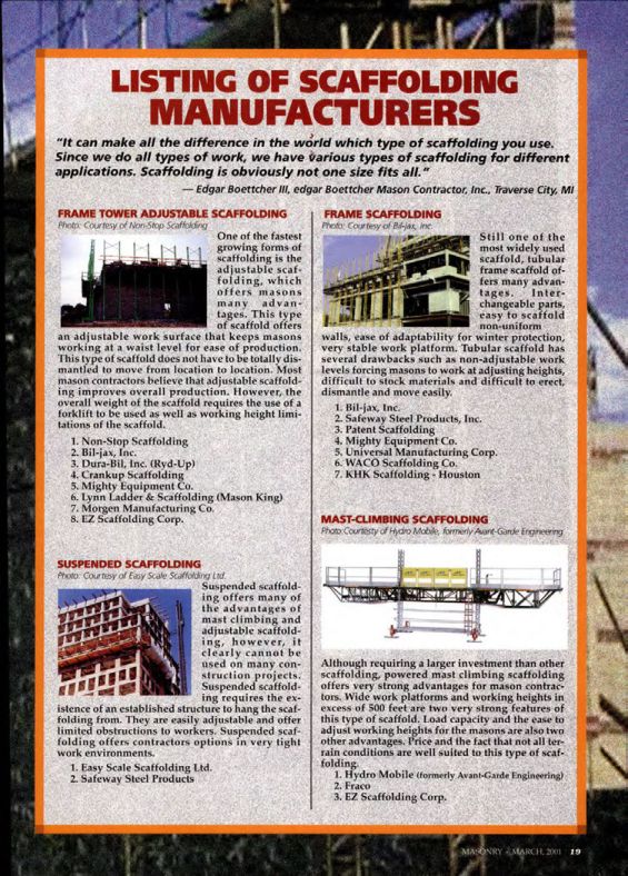 Masonry Magazine March 2001 Page. 19